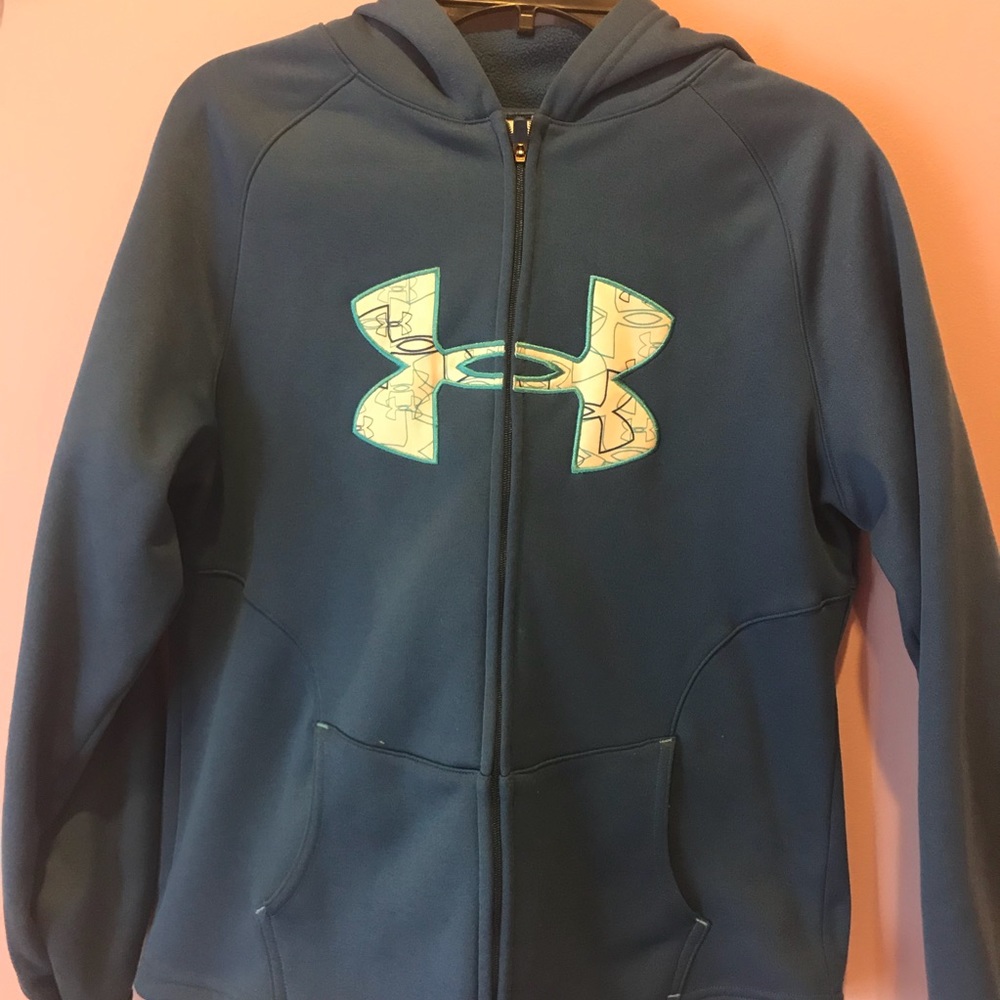 Under armour blue zip up hoodie